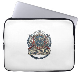 Patriotisk bataljsköld 1776 Militärt inspirerad sy Laptop Fodral