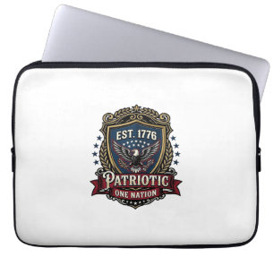 Patriotisk bataljsköld 1776 Militärt inspirerad sy Laptop Fodral