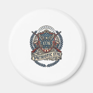 Patriotisk bataljsköld 1776 Militärt inspirerad sy Magnet