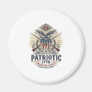 Patriotisk bataljsköld 1776 Militärt inspirerad sy Magnet