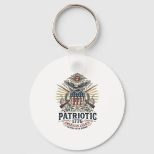 Patriotisk bataljsköld 1776 Militärt inspirerad sy Nyckelring