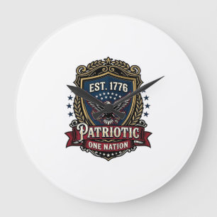 Patriotisk bataljsköld 1776 Militärt inspirerad sy Stor Klocka