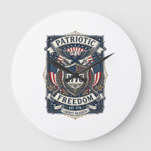 Patriotisk bataljsköld 1776 Militärt inspirerad sy Stor Klocka