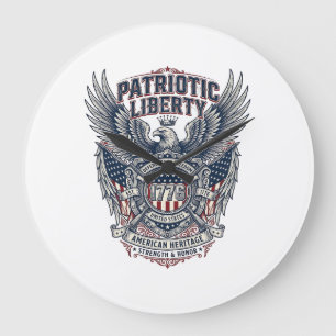 Patriotisk bataljsköld 1776 Militärt inspirerad sy Stor Klocka