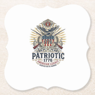 Patriotisk bataljsköld 1776 Militärt inspirerad sy Underlägg Papper