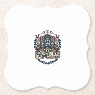 Patriotisk bataljsköld 1776 Militärt inspirerad sy Underlägg Papper