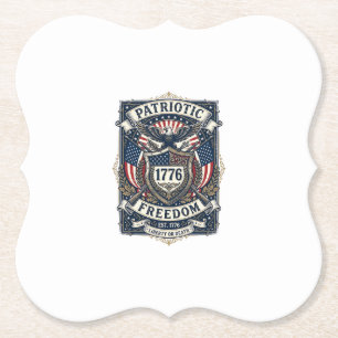 Patriotisk bataljsköld 1776 Militärt inspirerad sy Underlägg Papper