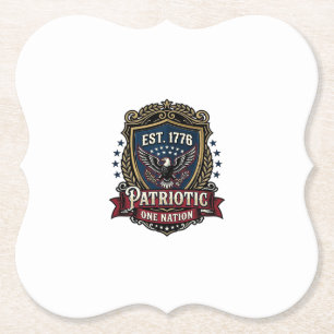 Patriotisk bataljsköld 1776 Militärt inspirerad sy Underlägg Papper