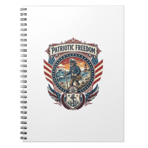 Patriotisk Beachcomber Vector Grafik T-shirt_1 Anteckningsbok