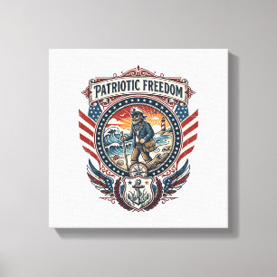 Patriotisk Beachcomber Vector Grafik T-shirt_1 Canvastryck