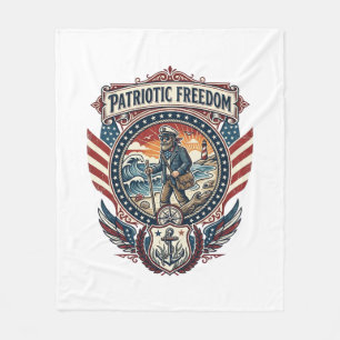 Patriotisk Beachcomber Vector Grafik T-shirt_1 Fleecefilt