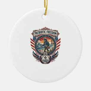 Patriotisk Beachcomber Vector Grafik T-shirt_1 Julgransprydnad Keramik