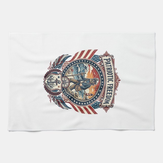 Patriotisk Beachcomber Vector Grafik T-shirt_1 Kökshandduk (Horisontell)