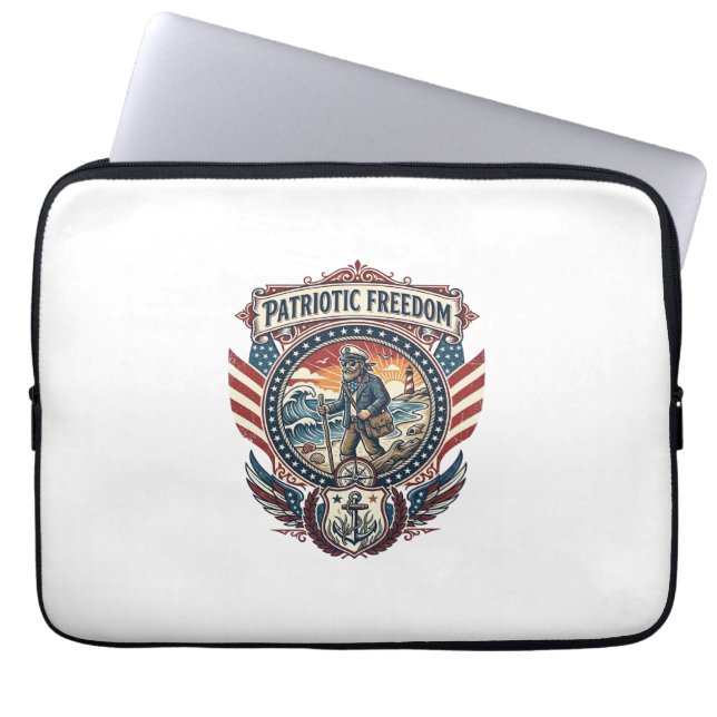 Patriotisk Beachcomber Vector Grafik T-shirt_1 Laptop Fodral (Framsidan)