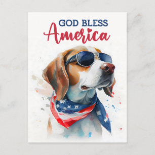 Patriotisk Beagle, Gud välsigne Amerika vykort