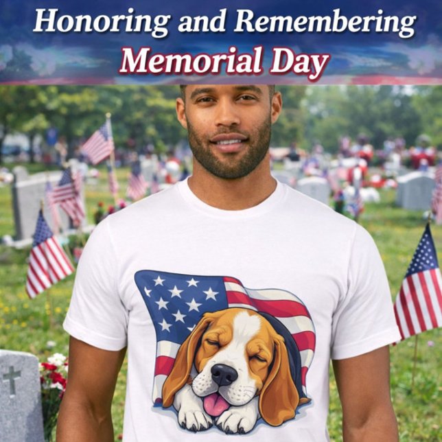 Patriotisk Beagle Hund T-shirt (Celebrate with a touch of patriotism and puppy love!)
