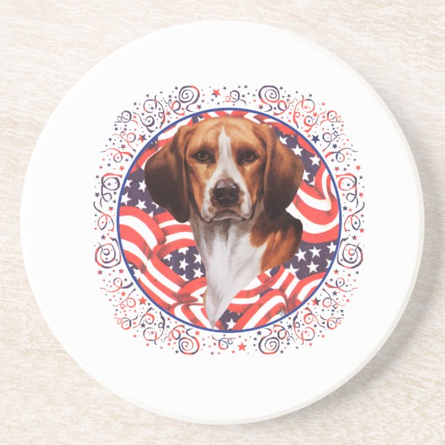 Patriotisk Beagle Underlägg (Framsidan)