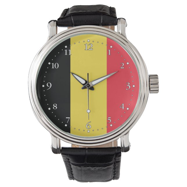 Patriotisk belgisk flagga armbandsur (Framsida)