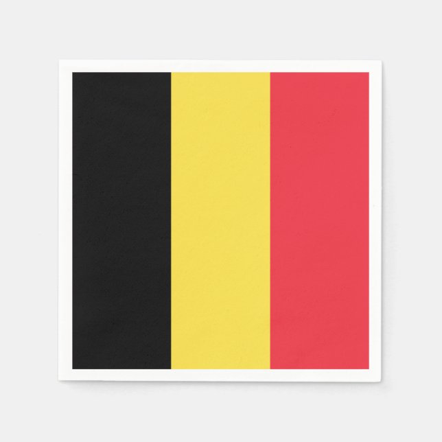 Patriotisk belgisk flagga pappersservett (Framsidan)