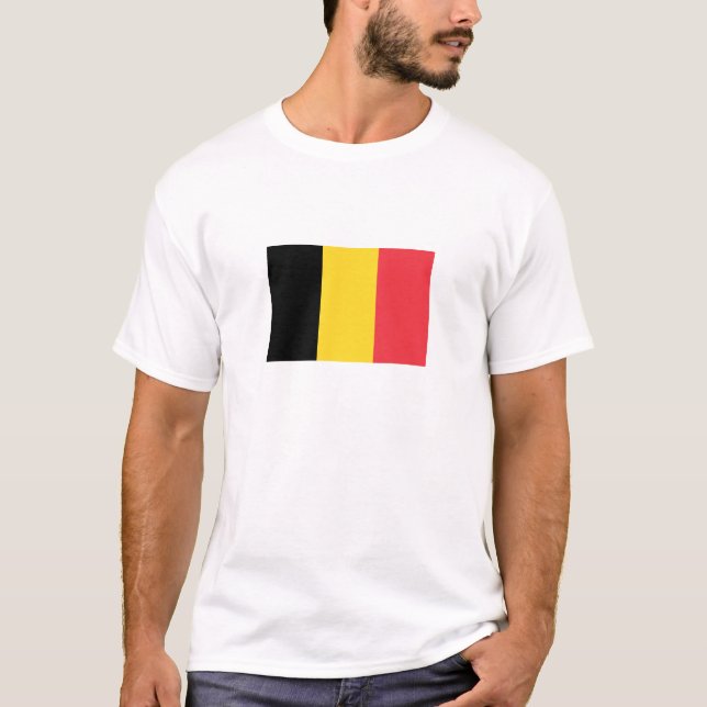 Patriotisk belgisk flagga t shirt (Framsida)