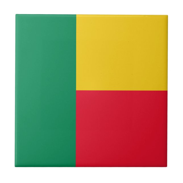 Patriotisk Benin-flagga Kakelplatta (Framsidan)