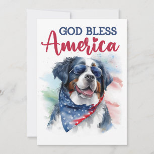 Patriotisk Berner Sennenhund 4:e Juli-kort Julkort