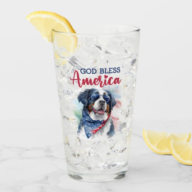 Patriotisk Berner Sennenhund Glaskopp (Framsida Ice)