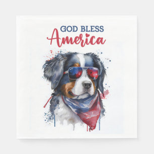 Patriotisk Berner Sennenhund Pappersservett