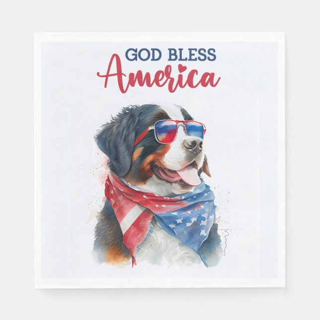 Patriotisk Berner Sennenhund Pappersservett (Framsidan)