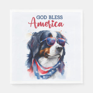 Patriotisk Berner Sennenhund Pappersservett