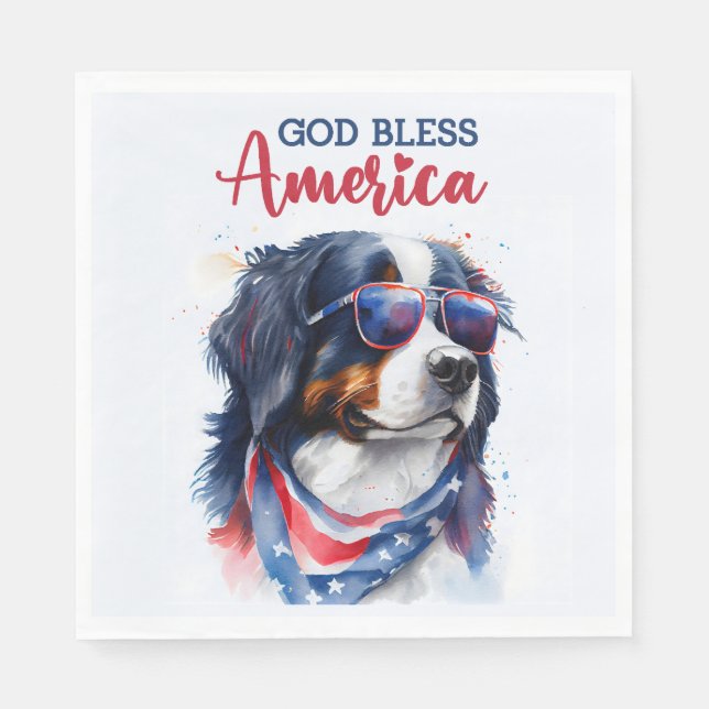 Patriotisk Berner Sennenhund Pappersservett (Framsidan)