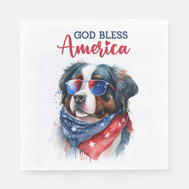 Patriotisk Berner Sennenhund Pappersservett (Framsidan)