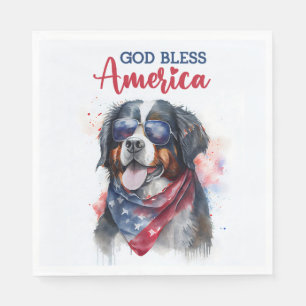 Patriotisk Berner Sennenhund Pappersservett