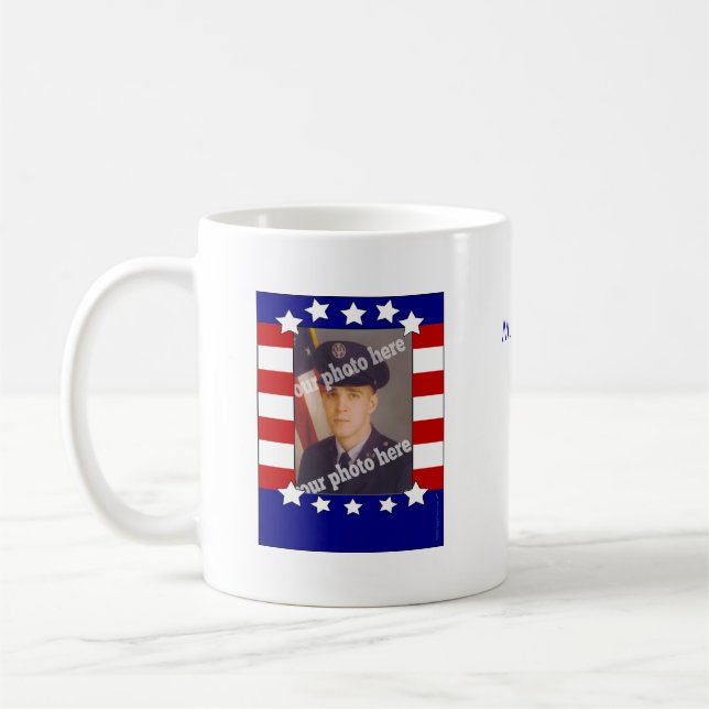 Patriotisk beställnings- fotomugg för stars och kaffemugg (Vänster)