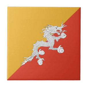 Patriotisk bhutanflagga keramisk platta kakelplatta