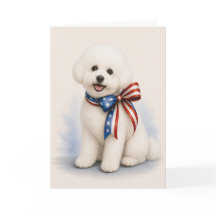 Patriotisk Bichon Frise Välkomstkort