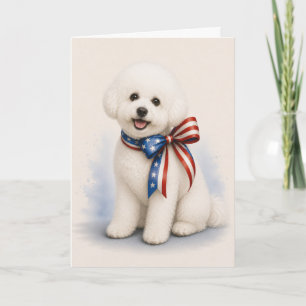Patriotisk Bichon Frise Välkomstkort Kort