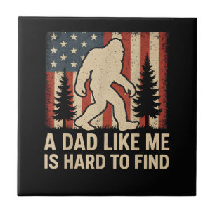 Patriotisk Bigfoot En Pappa Som Mig Är Svår Att Hi Kakelplatta