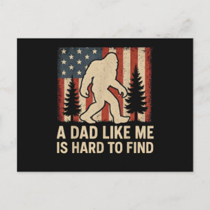 Patriotisk Bigfoot En Pappa Som Mig Är Svår Att Hi Vykort