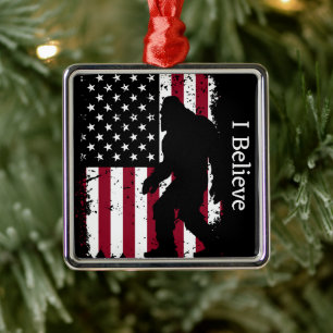 Patriotisk Bigfoot Julgransprydnad Metall