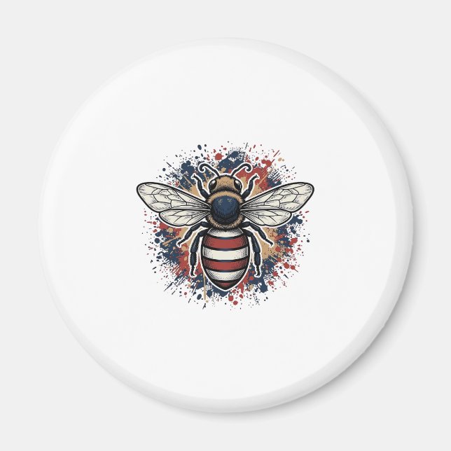 Patriotisk Bihandrits Gravyr Vektor Design_1 Magnet (Framsidan)