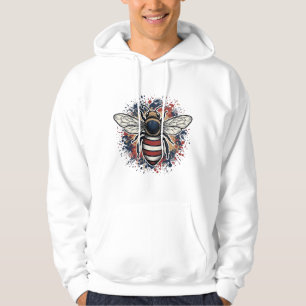 Patriotisk Bihistorisk Gravyr Vektor Design_1 Hoodie