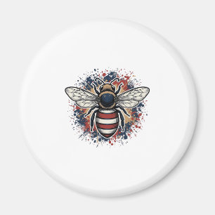 Patriotisk Bihistorisk Gravyr Vektor Design_1 Magnet