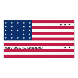 Patriotisk Bikiniatollen Flagga Fototryck