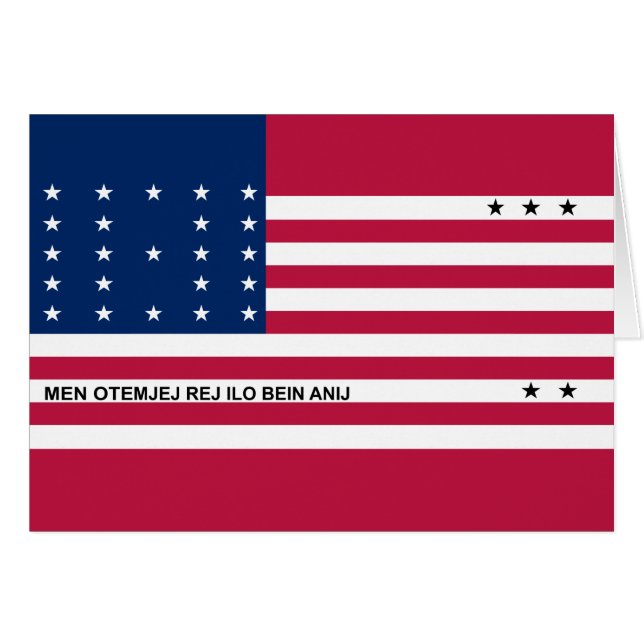 Patriotisk Bikiniatollen Flagga Hälsningskort (Framsidan Horizontal)