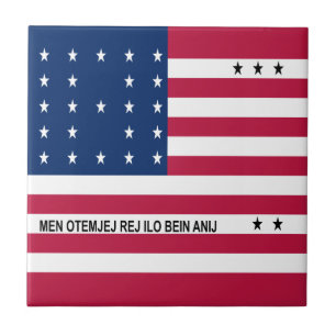 Patriotisk Bikiniatollen Flagga Kakelplatta