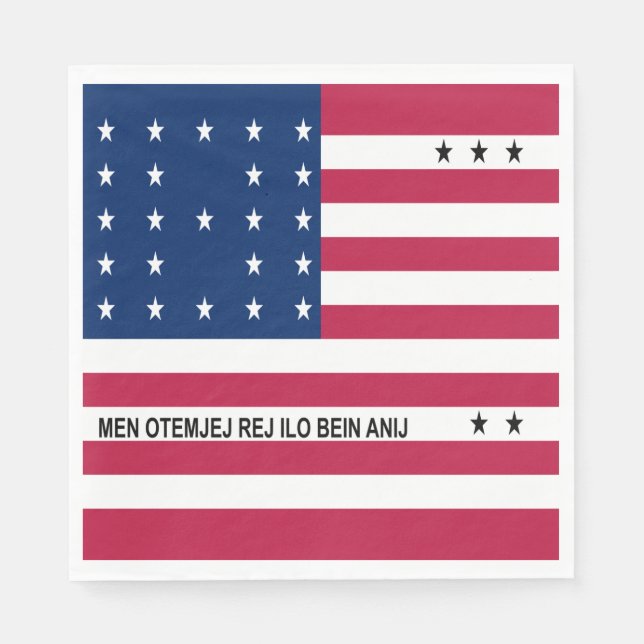 Patriotisk Bikiniatollen-flagga Pappersservett (Framsidan)