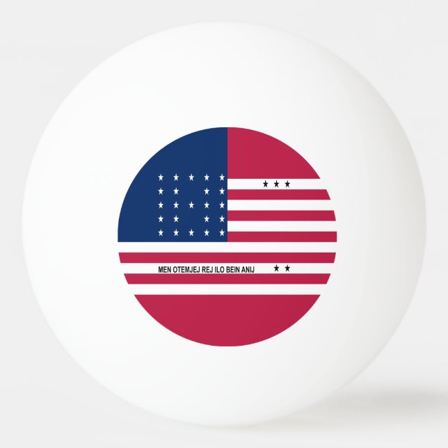 Patriotisk Bikiniatollen Flagga Pingisboll (Baksidan)