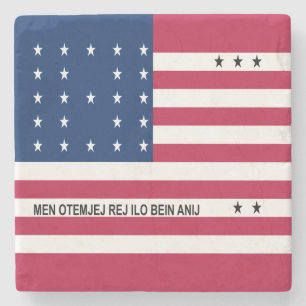 Patriotisk Bikiniatollen Flagga Stenunderlägg