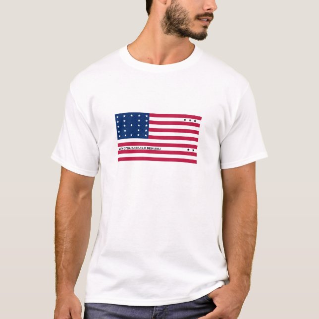 Patriotisk Bikiniatollen-flagga T Shirt (Framsida)